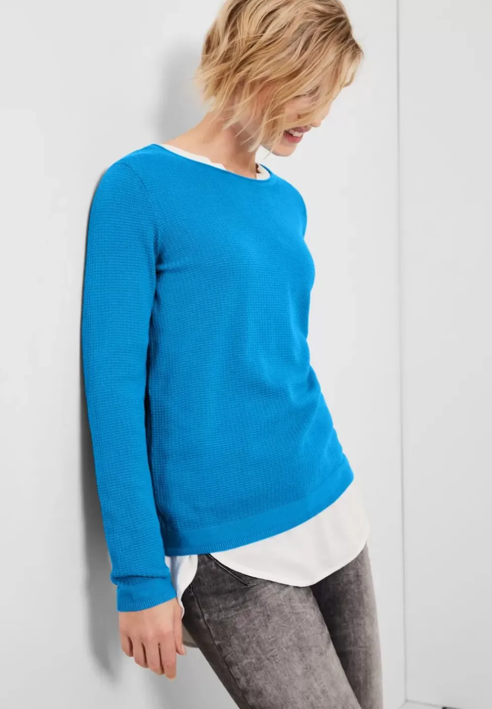 Basic Pullover Mit Struktur