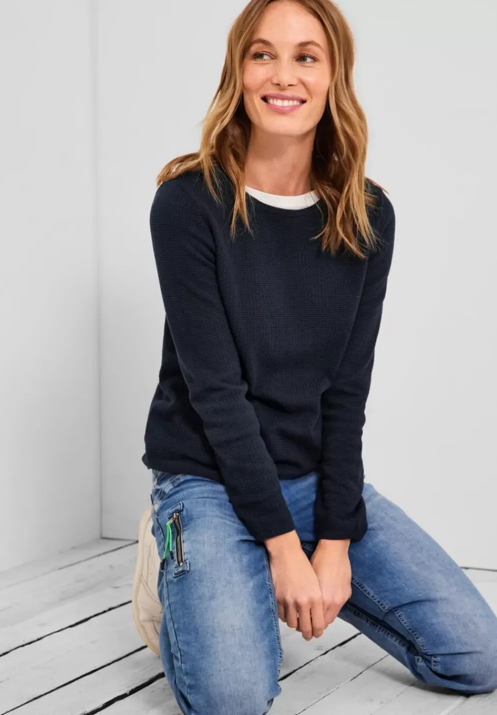 Basic Pullover Mit Struktur