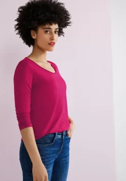 Basic Shirt Mit 3/4 Armel