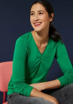 Basic Shirt Mit Raffungen
