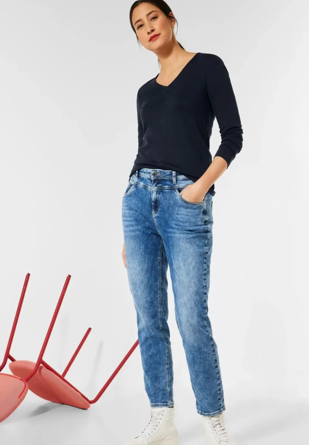 Basic Shirt Mit Raffungen