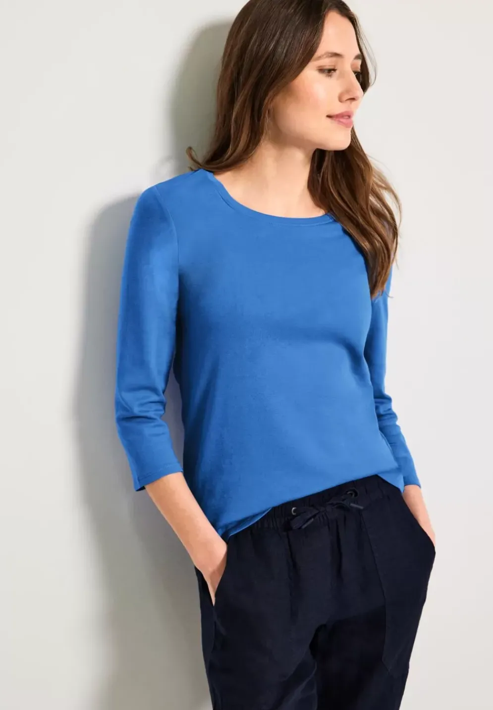 Basic Shirt Mit Rundhals