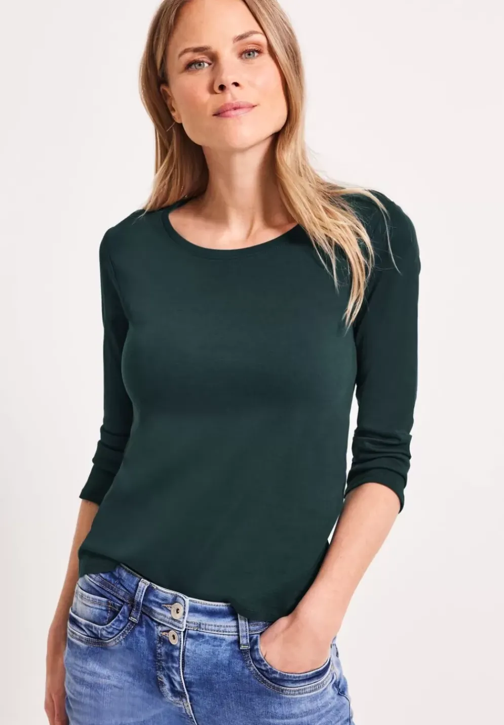 Basic Shirt Mit Rundhals