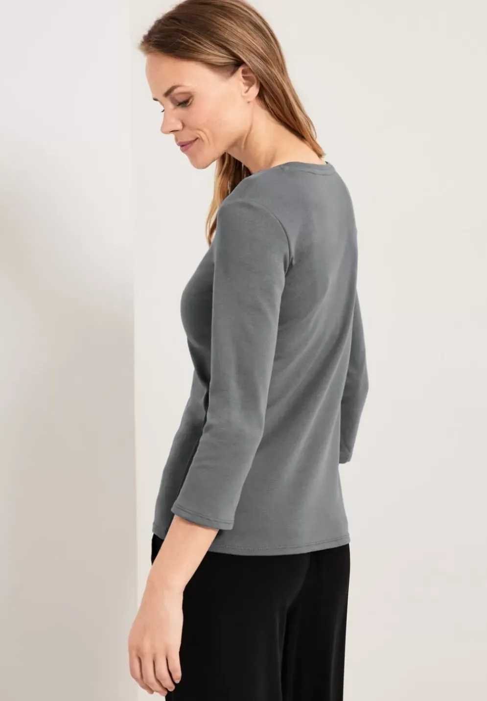 Basic Shirt Mit Rundhals