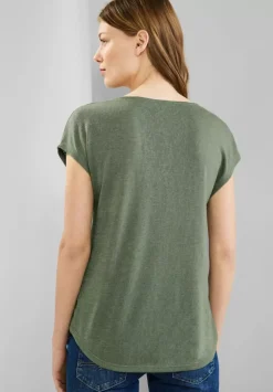 Basicshirt In Leinenlook