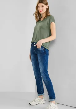 Basicshirt In Leinenlook