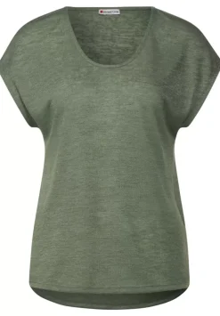 Basicshirt In Leinenlook