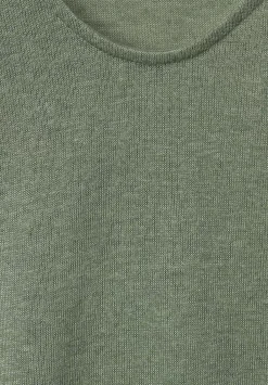 Basicshirt In Leinenlook
