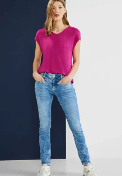 Basicshirt In Leinenlook