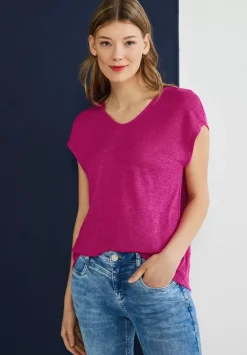 Basicshirt In Leinenlook