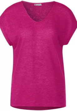Basicshirt In Leinenlook