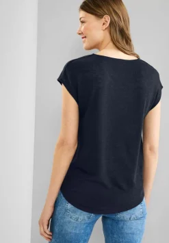 Basicshirt In Leinenlook