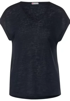 Basicshirt In Leinenlook
