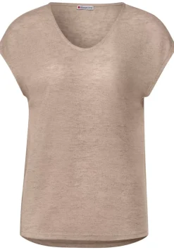 Basicshirt In Leinenlook