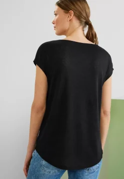 Basicshirt In Leinenlook