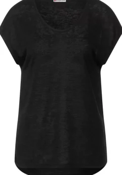 Basicshirt In Leinenlook