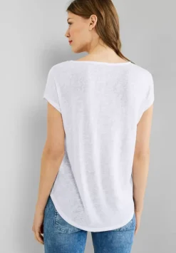 Basicshirt In Leinenlook