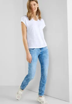 Basicshirt In Leinenlook
