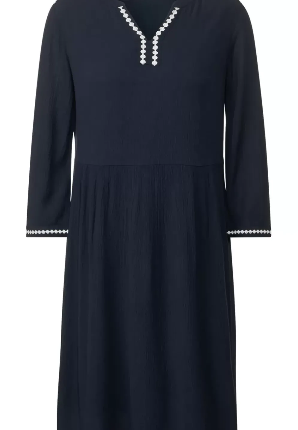Besticktes Kleid In Unifarbe