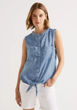 Blaue Jeansbluse