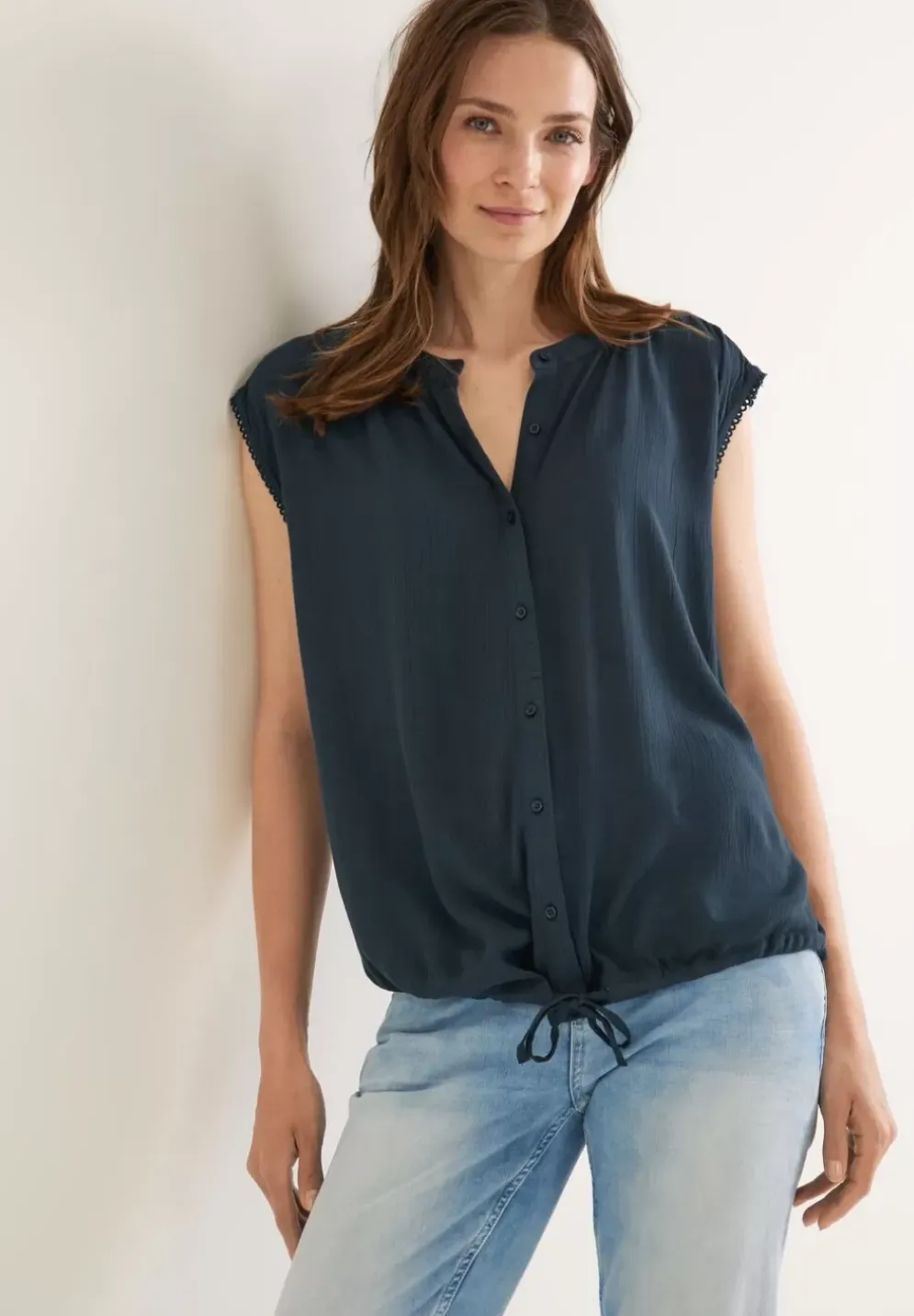 Bluse In Crinkle Optik