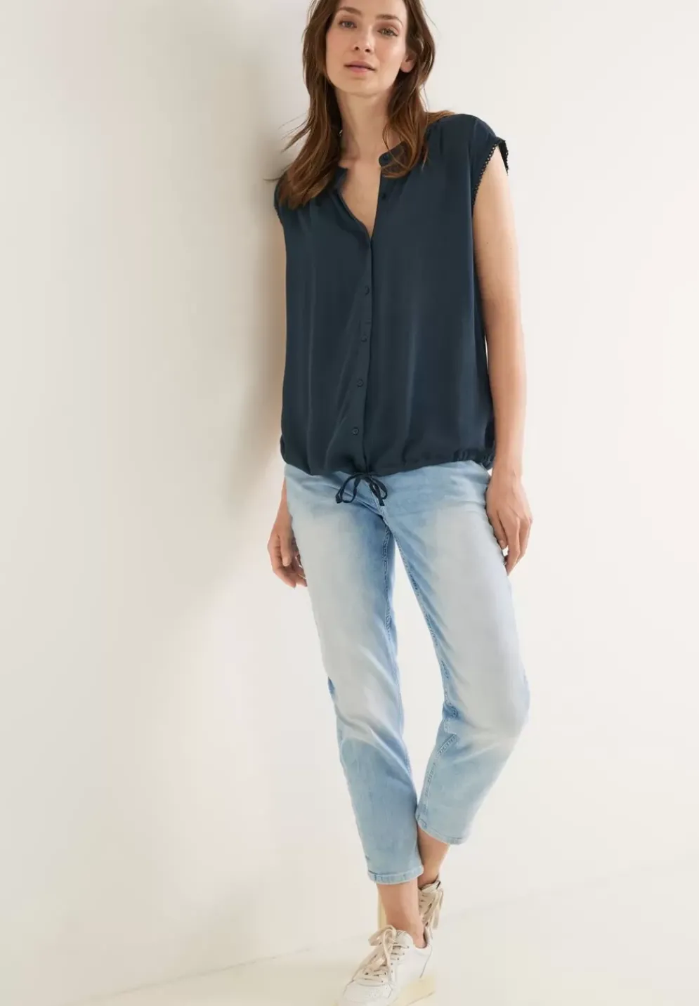 Bluse In Crinkle Optik