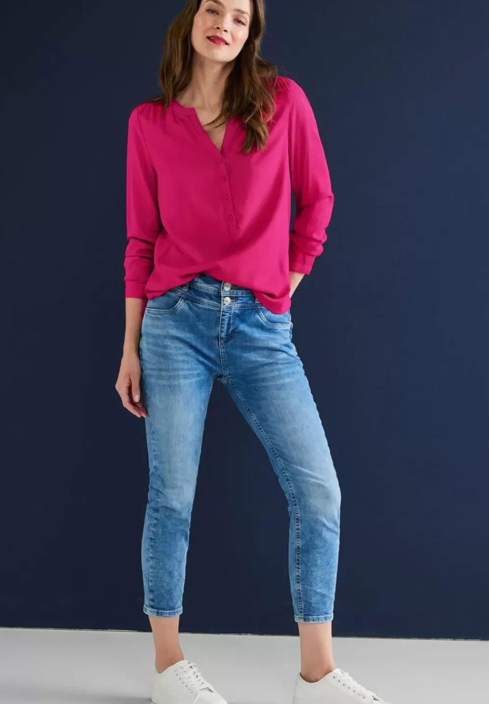 Bluse In Unifarbe