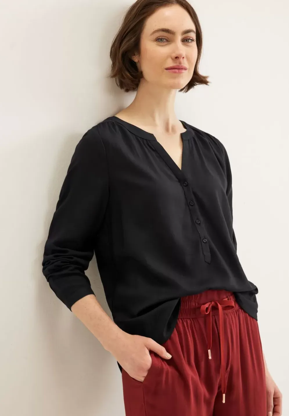 Bluse In Unifarbe