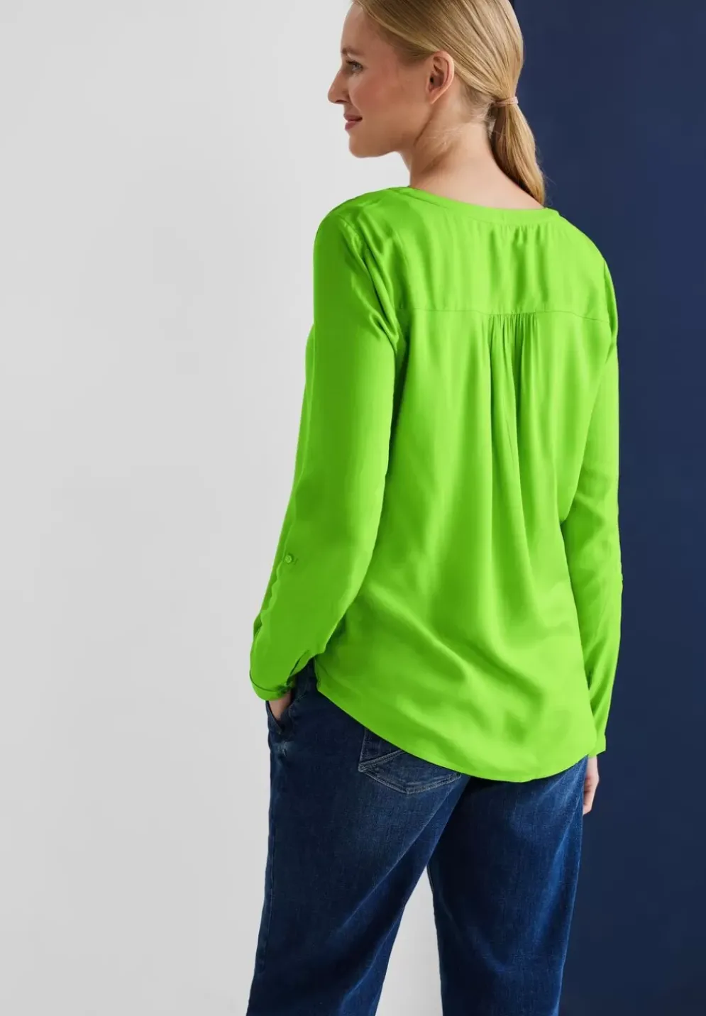 Bluse In Unifarbe