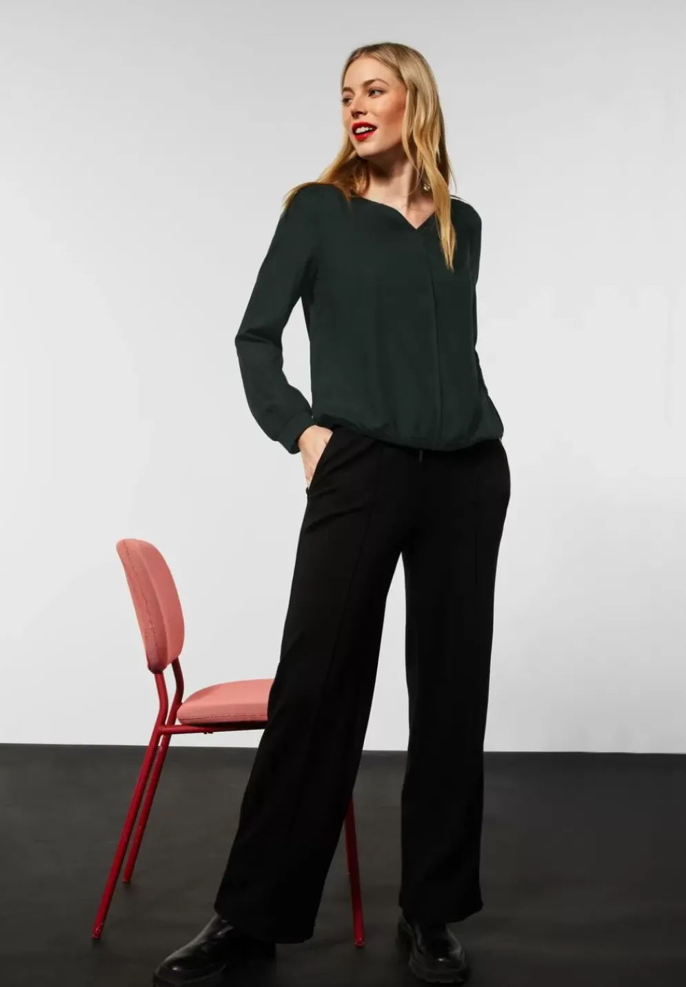 Bluse In Unifarbe