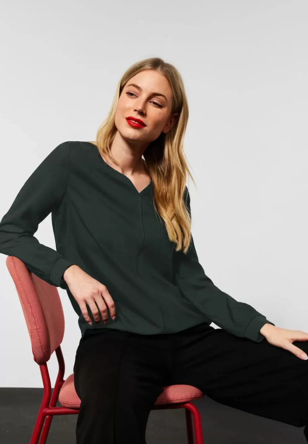 Bluse In Unifarbe