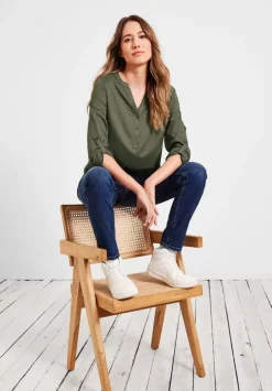 Bluse In Unifarbe