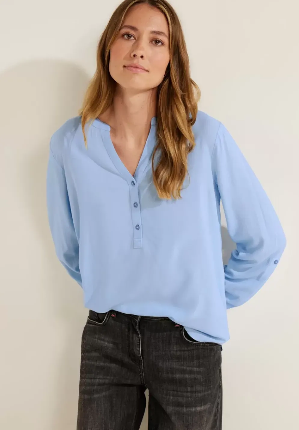Bluse In Unifarbe