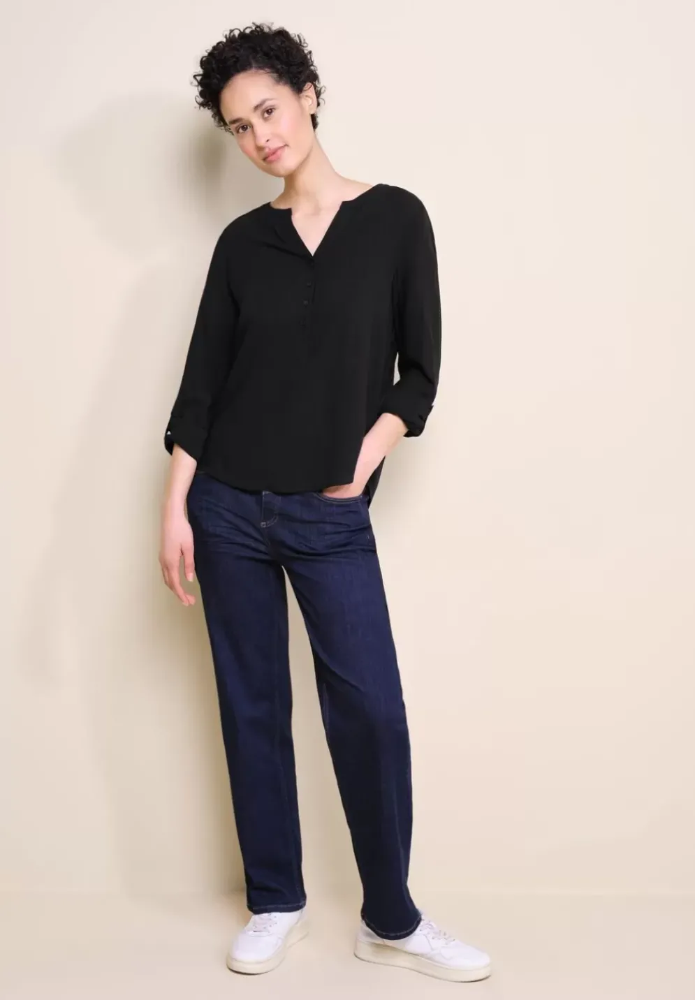 Bluse In Unifarbe