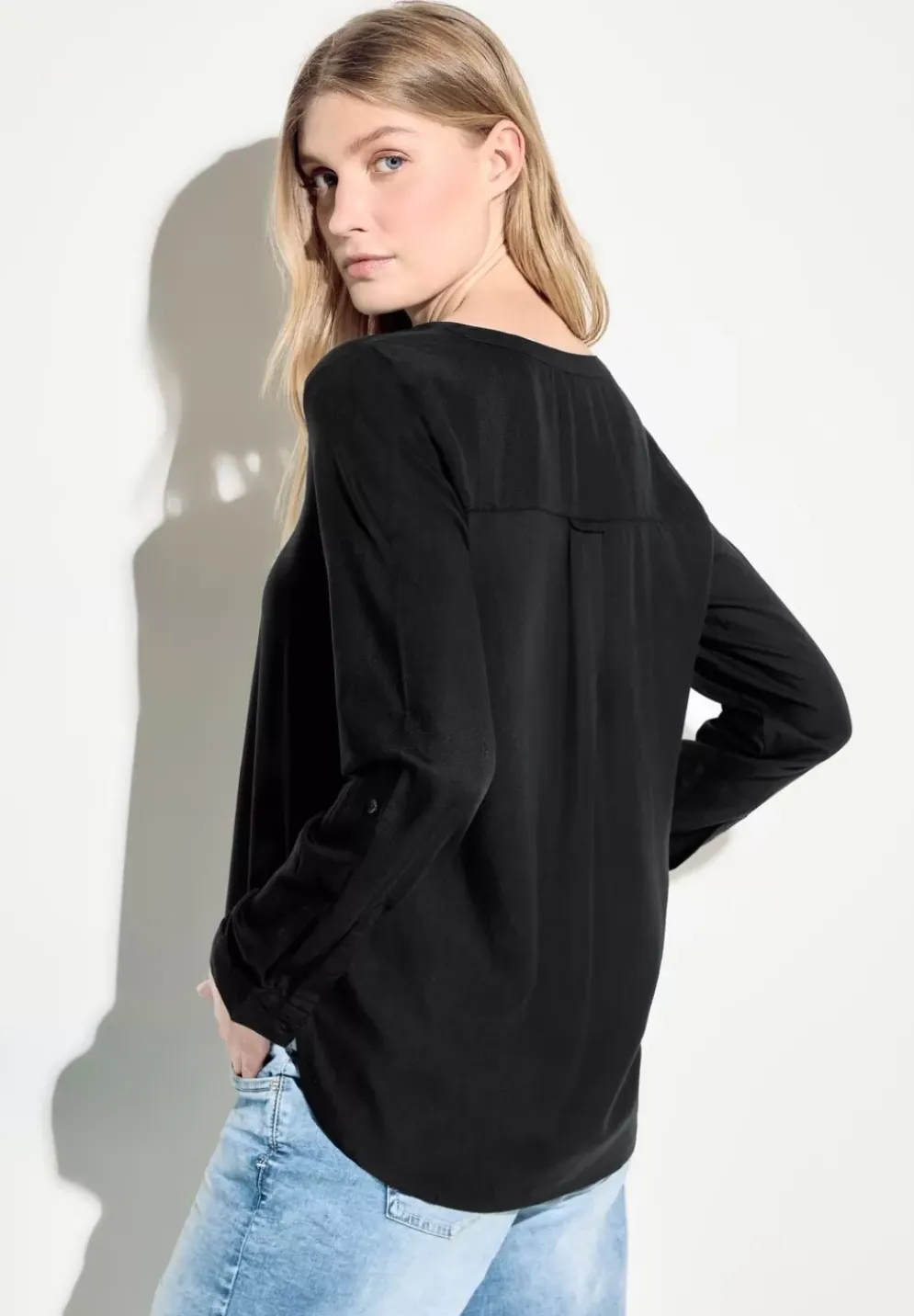 Bluse In Unifarbe