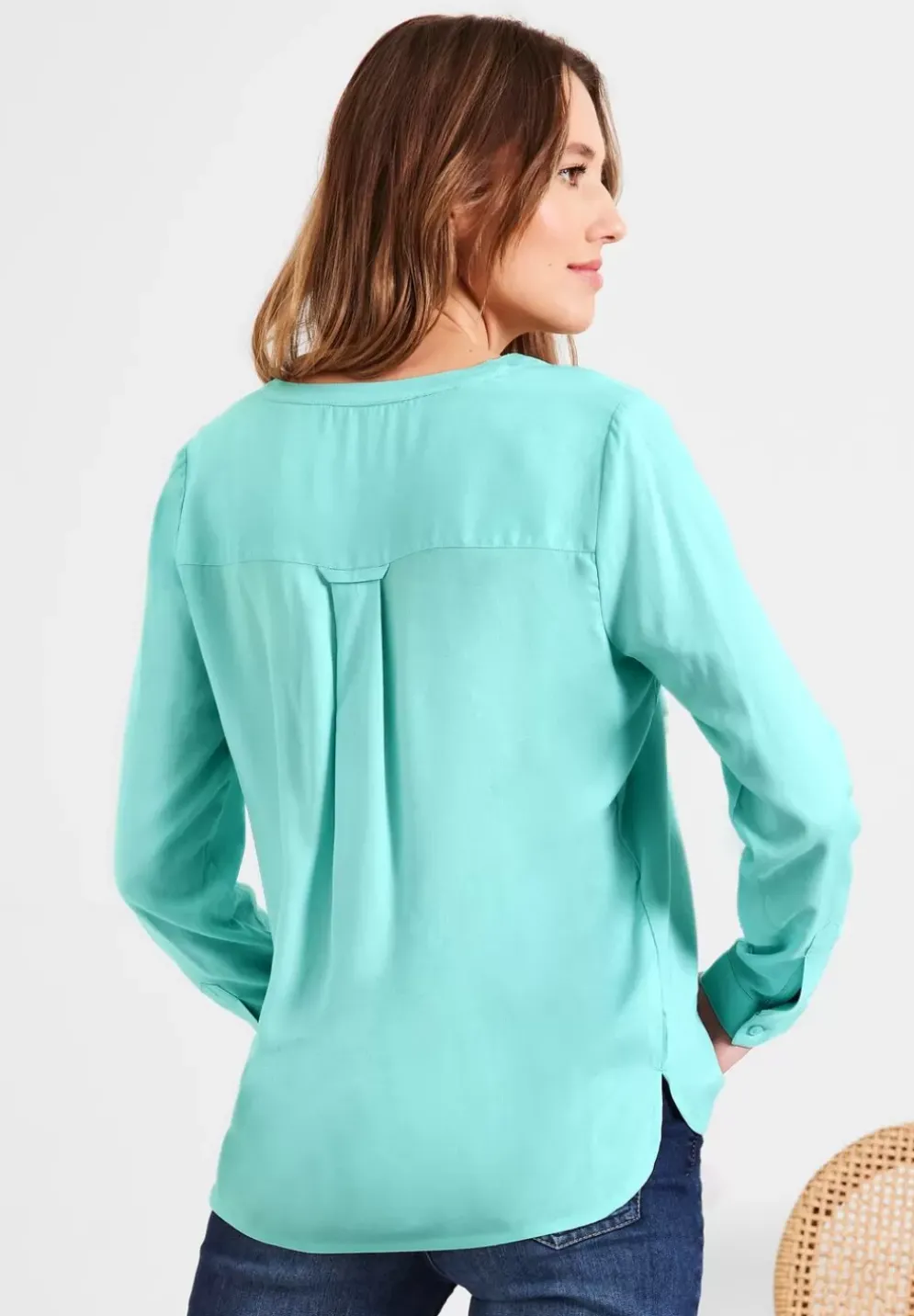 Bluse In Unifarbe