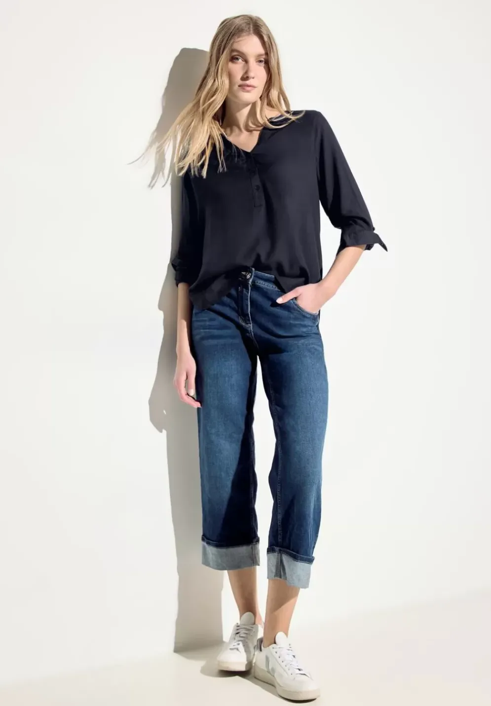 Bluse In Unifarbe