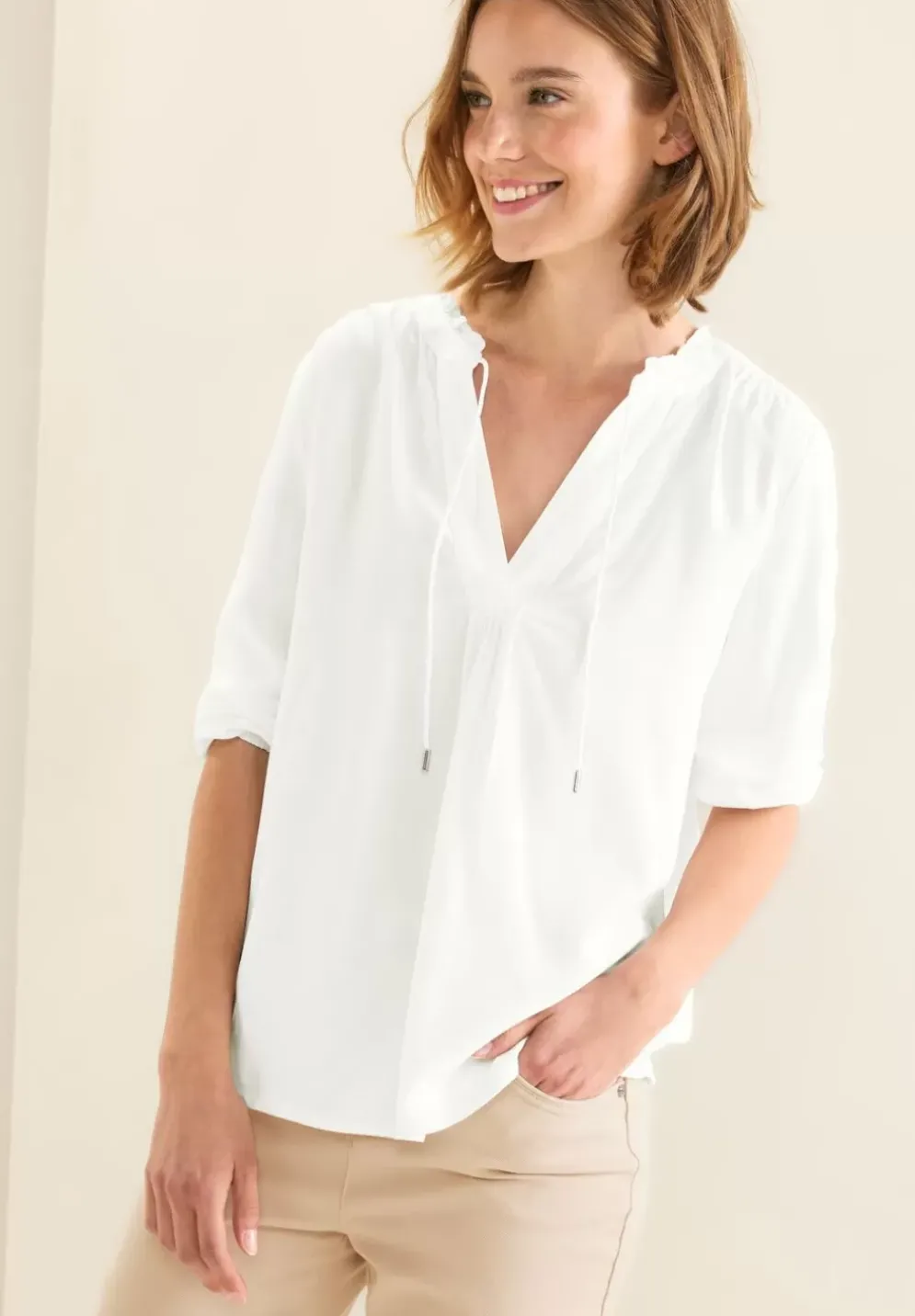 Bluse Mit 3/4 Armel