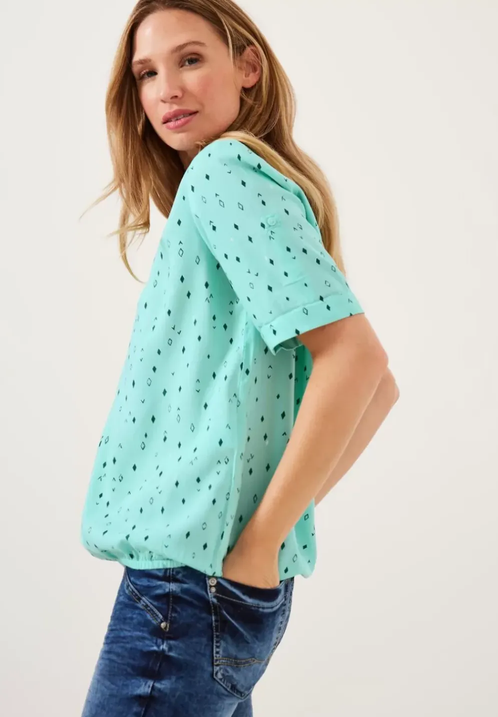Bluse Mit Allover Print