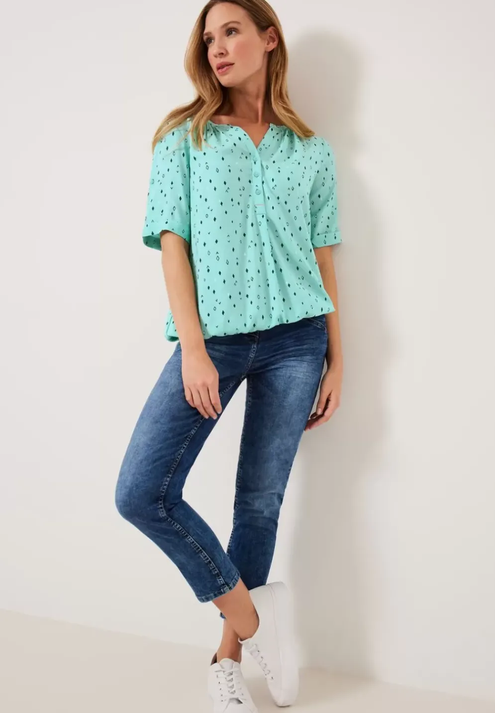 Bluse Mit Allover Print