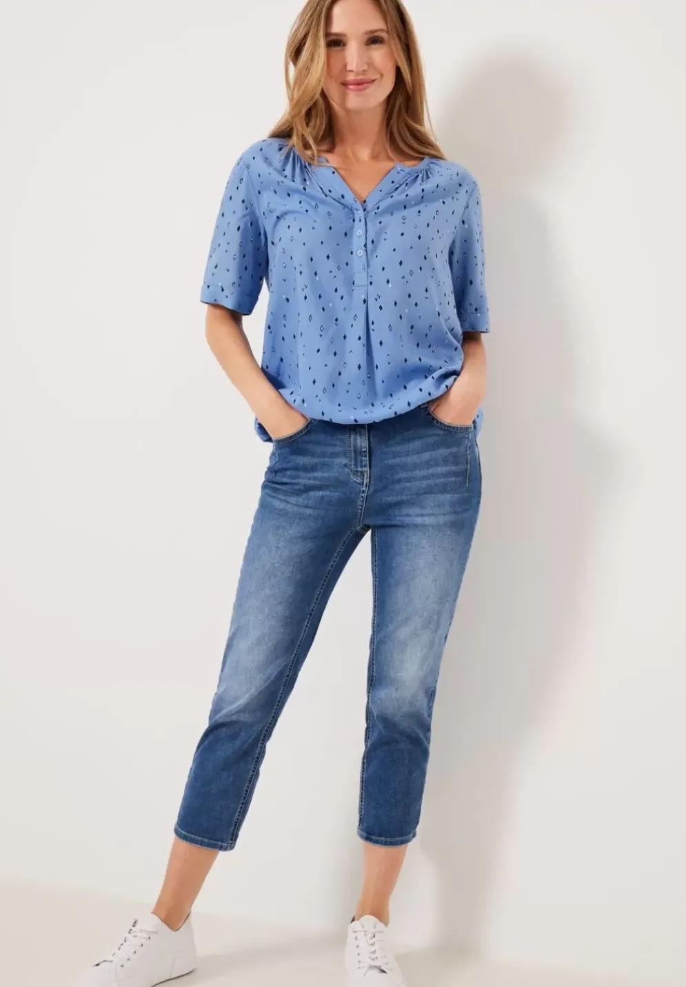 Bluse Mit Allover Print