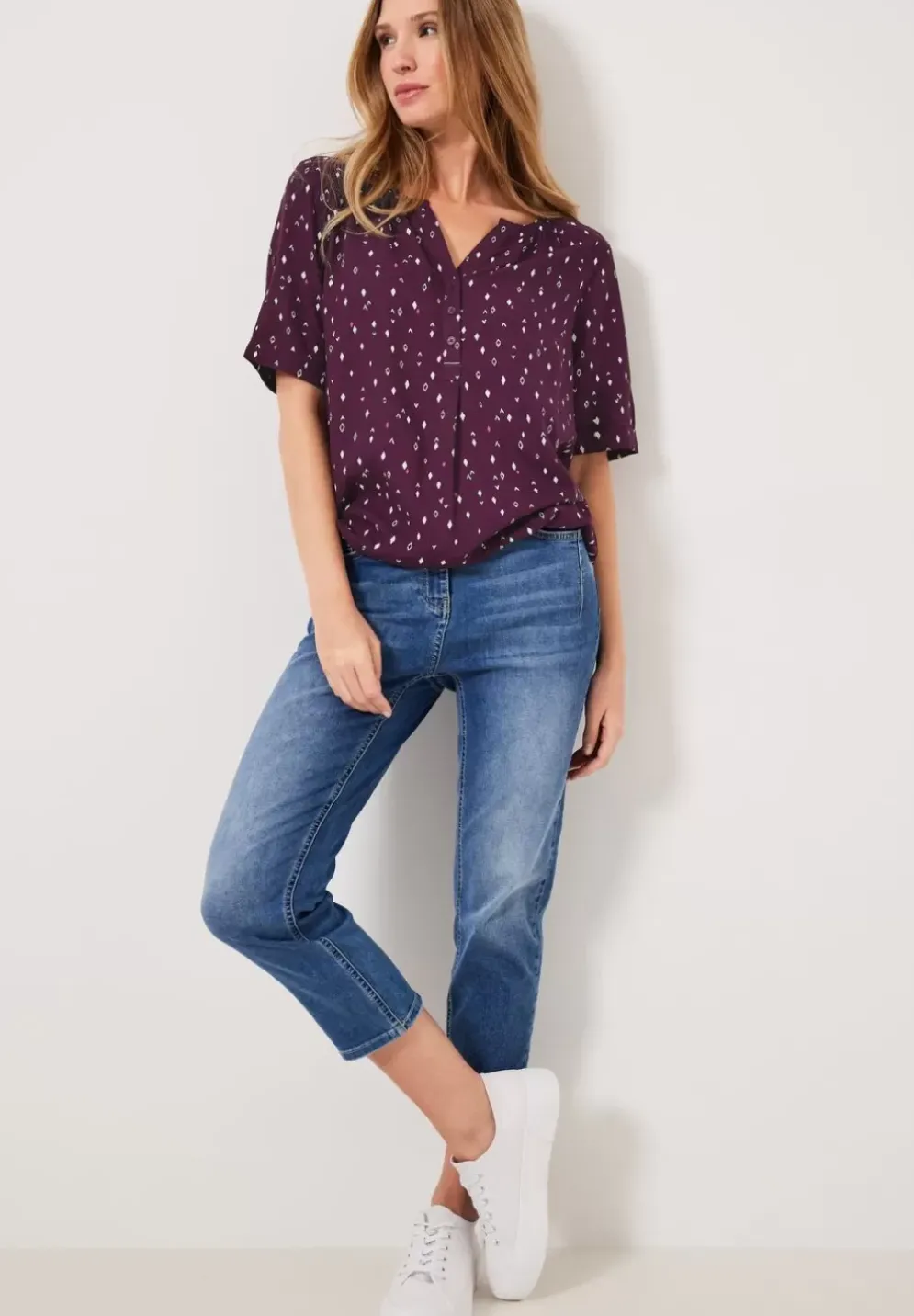 Bluse Mit Allover Print