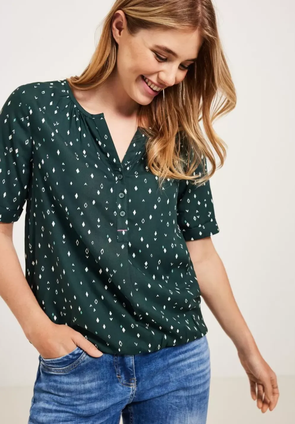 Bluse Mit Allover Print