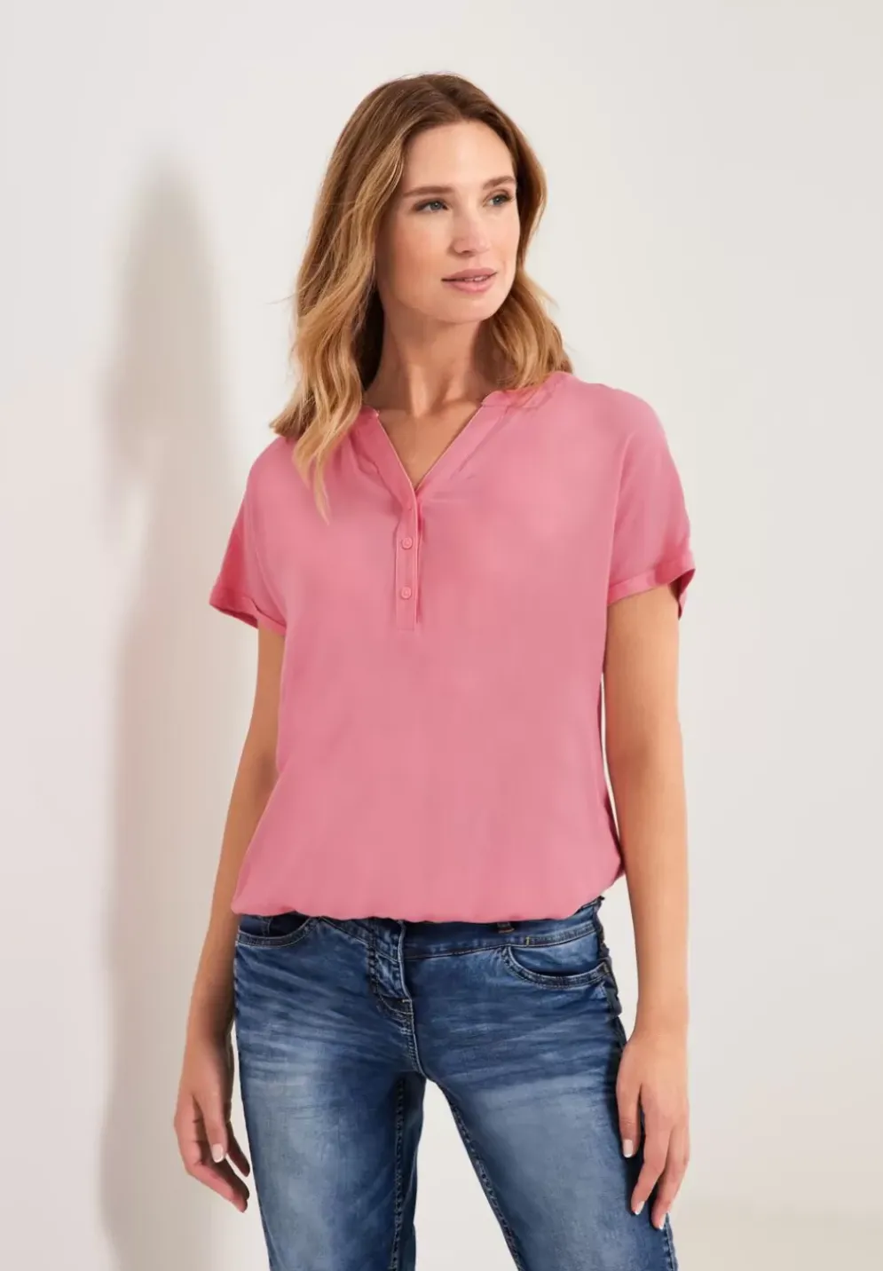 Bluse Mit Elastiksaum