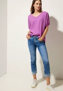 Bluse Mit Gerafftem Halbarm