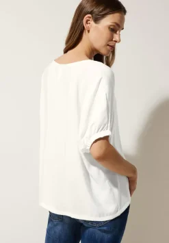 Bluse Mit Gerafftem Halbarm