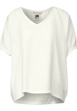 Bluse Mit Gerafftem Halbarm