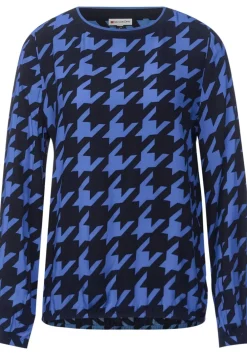 Bluse Mit Hahnentrittprint