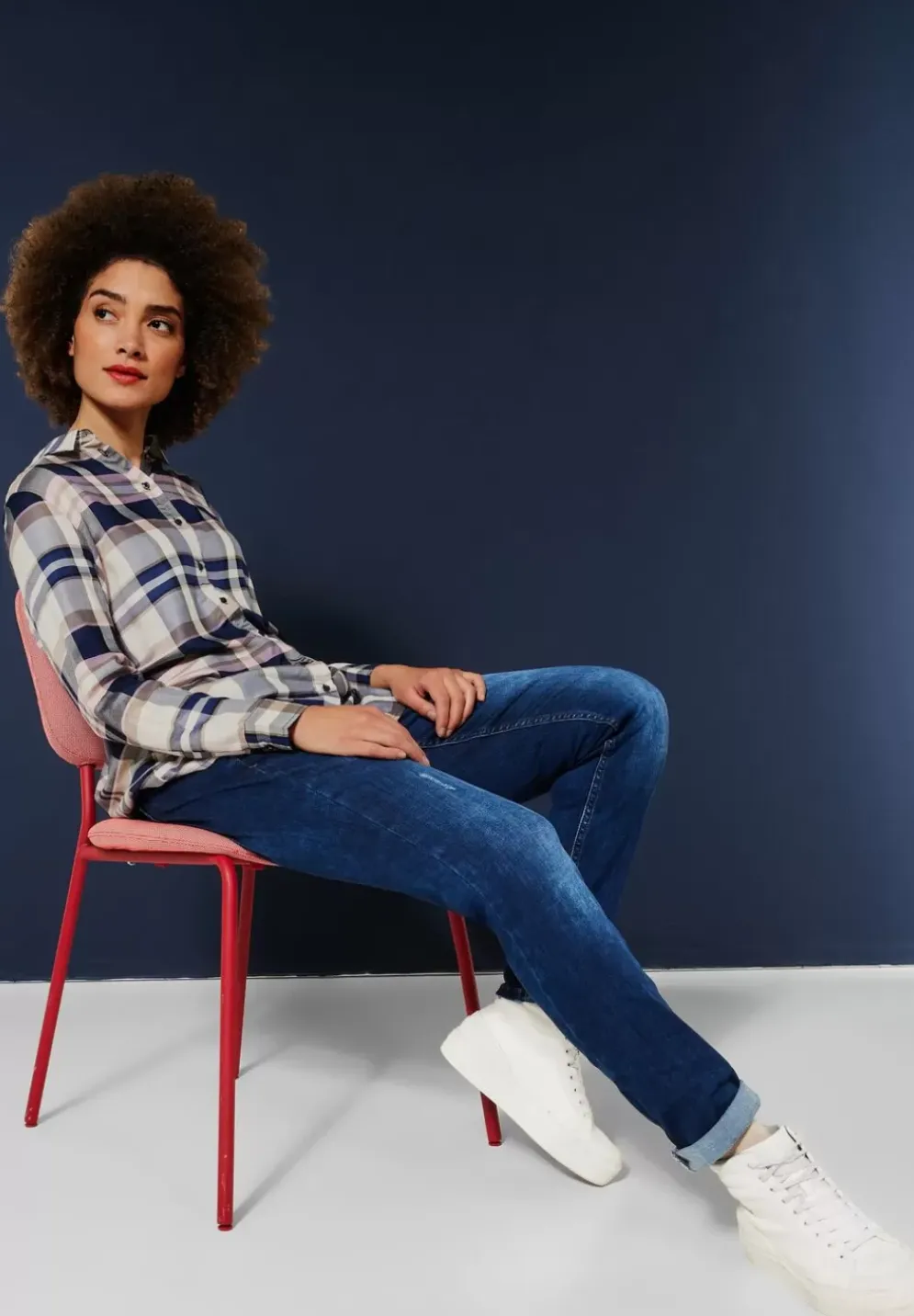 Bluse Mit Karomuster
