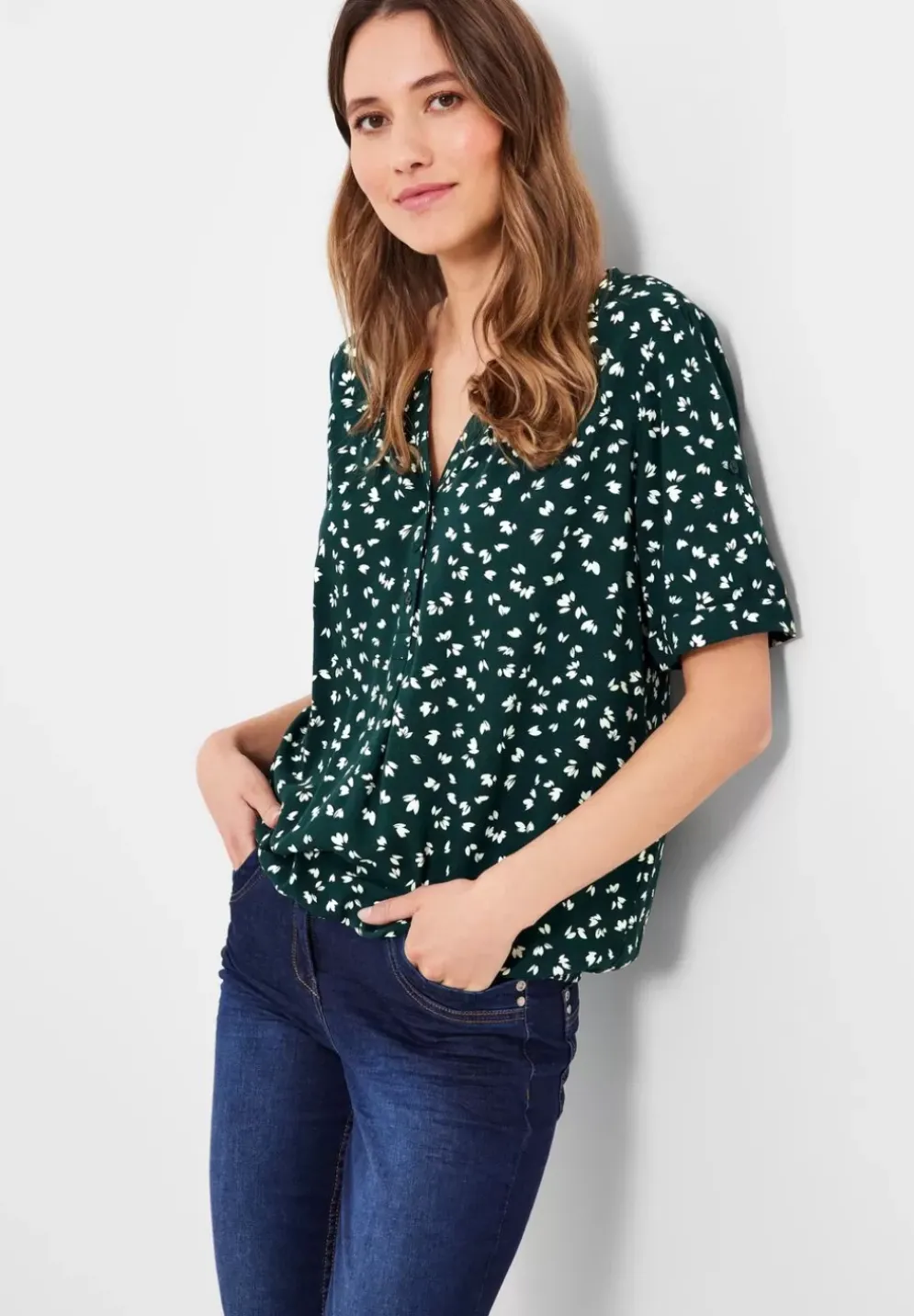 Bluse Mit Kurzer Knopfleiste
